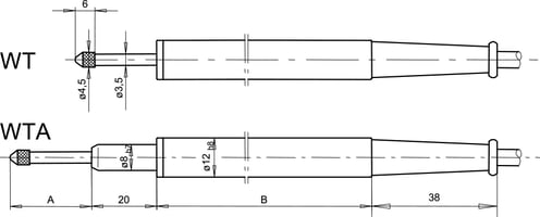 dimensional drawing wt wta axial cable