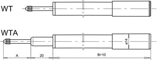 dimensional drawing wt wta axial connector